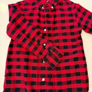 Crewcuts Red and Black Plaid Button Down Shirt